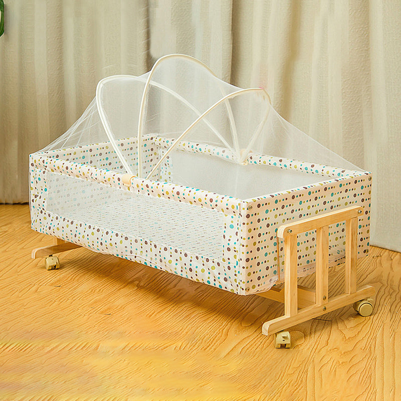 Solid Wood Rectangle Crib Cradle Gliding Crib Cradle for Baby