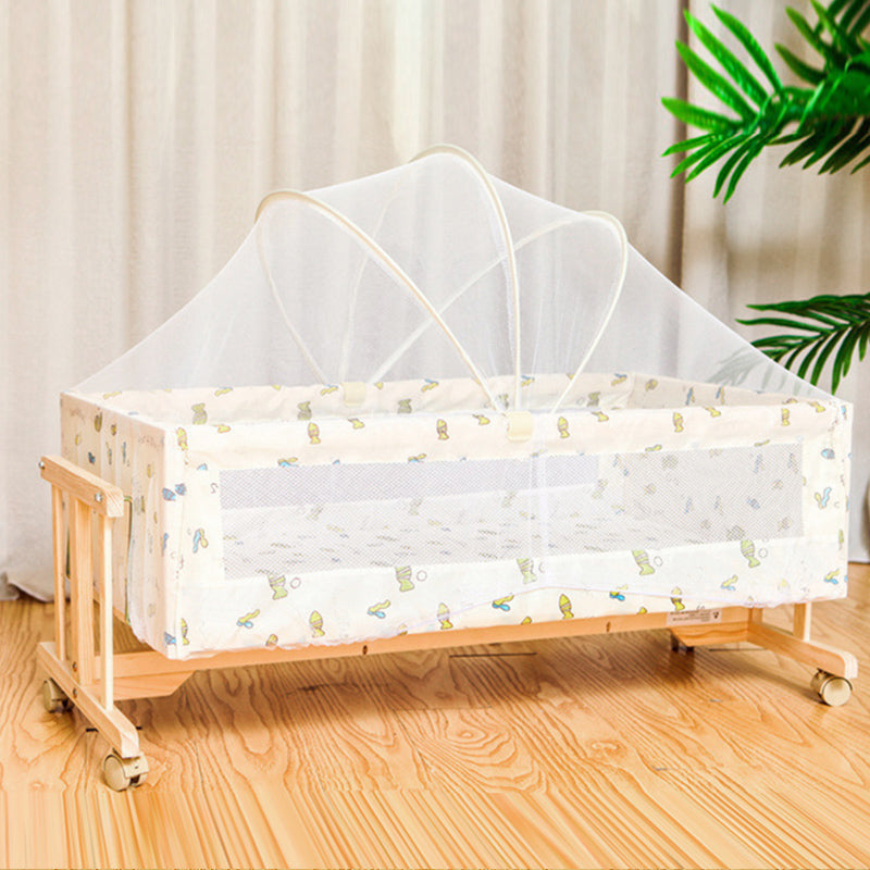 Solid Wood Rectangle Crib Cradle Gliding Crib Cradle for Baby