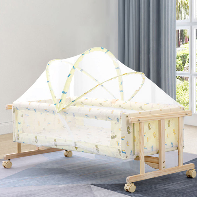 Solid Wood Rectangle Crib Cradle Gliding Crib Cradle for Baby