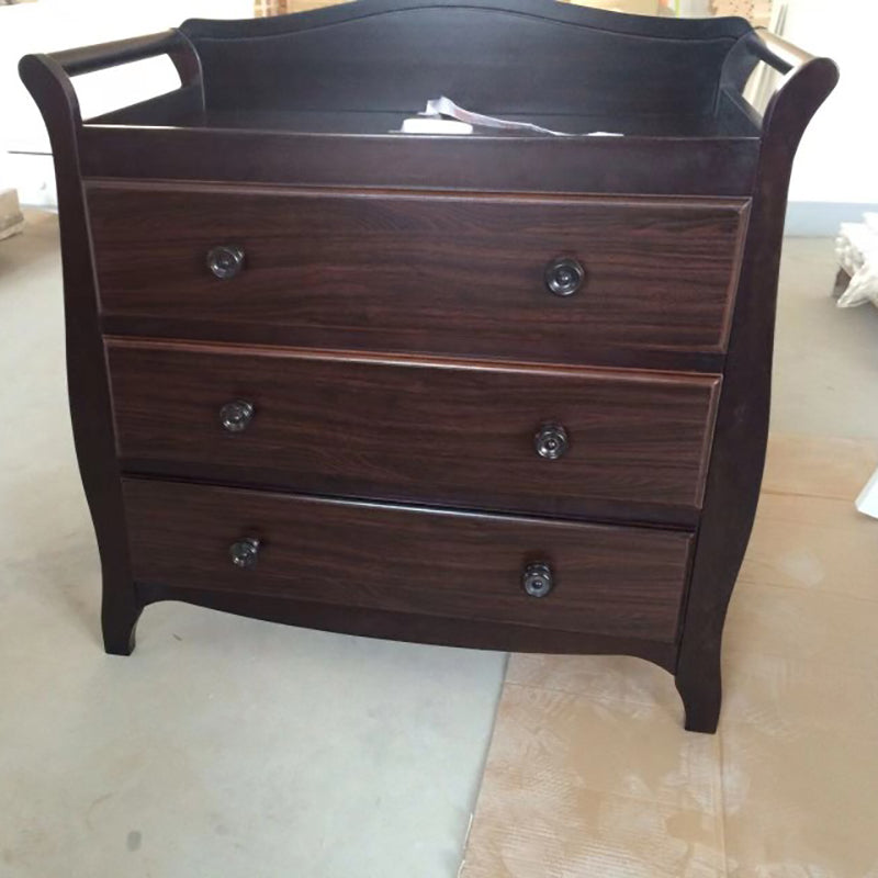 Pine Wooden Changing Table Dresser with Pad and Drawer Arch Top Changing Table