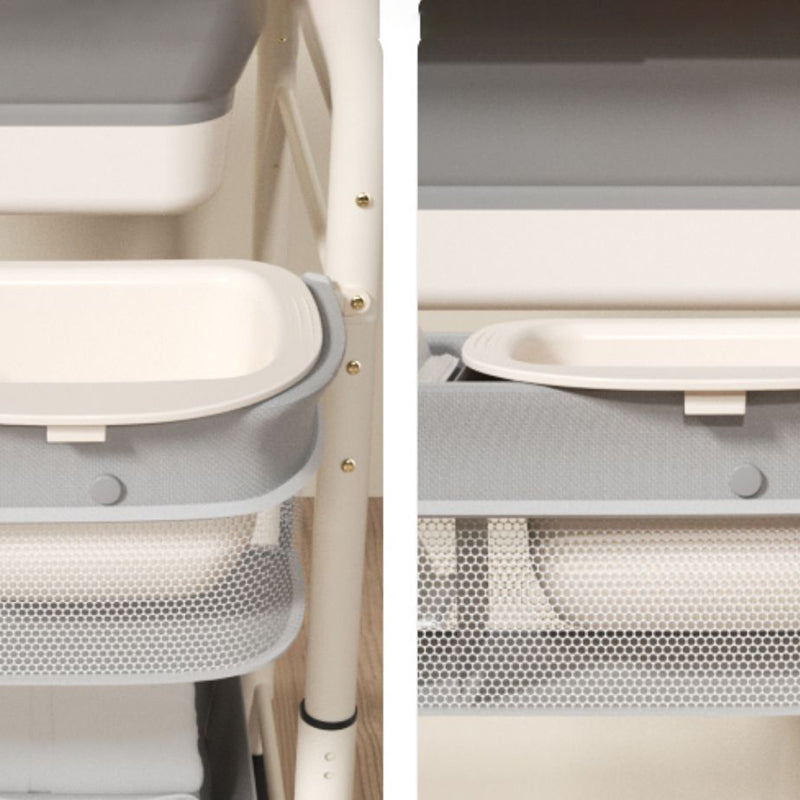 17.7" W Metal Changing Table with Shelf, Grey Changing Table