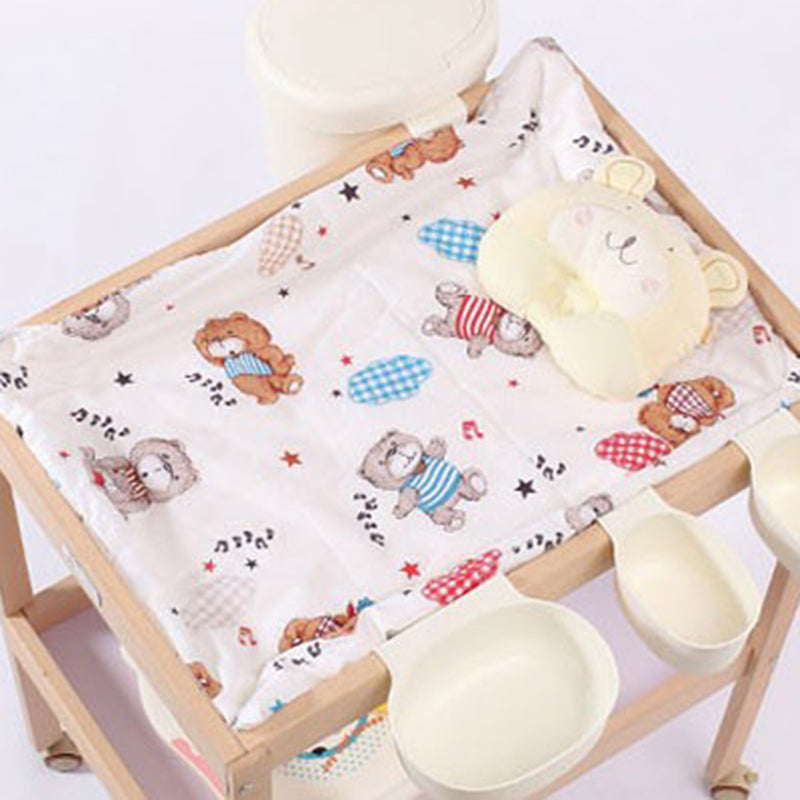 Wooden Shelf Baby Changing Table with Storage Flat Top 2-in-1 Changing Table