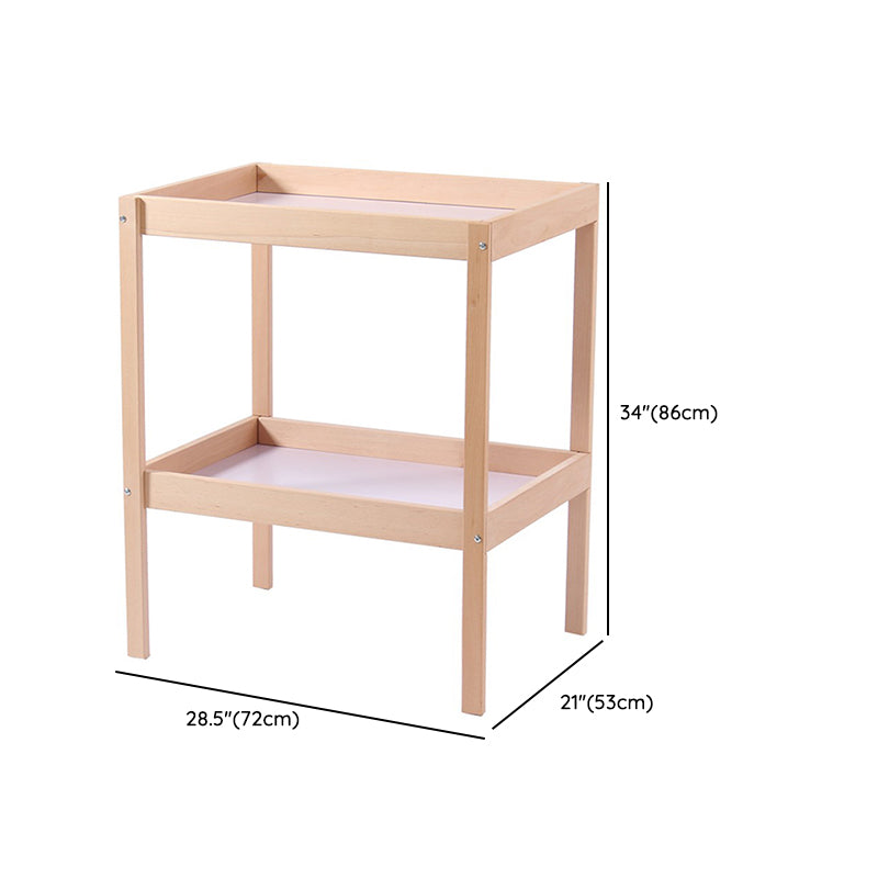 Wooden Shelf Baby Changing Table with Storage Flat Top 2-in-1 Changing Table