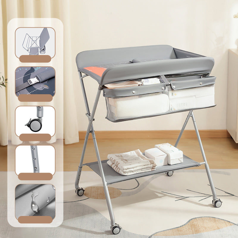 Folding Changing Table Portable Baby Changing Table with Basket