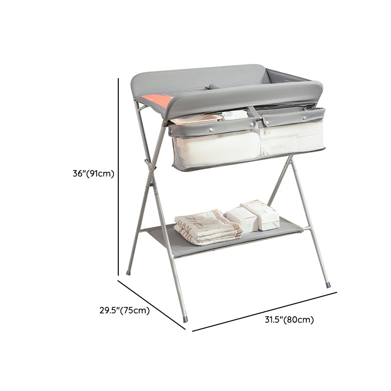 Folding Changing Table Portable Baby Changing Table with Basket