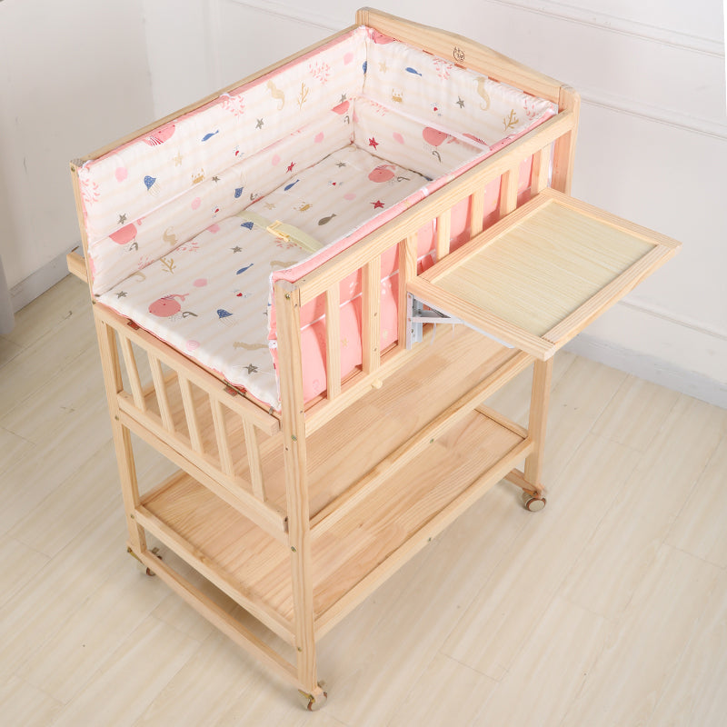 Modern Wooden Changing Table Safety Rails Changing Table with Shelf