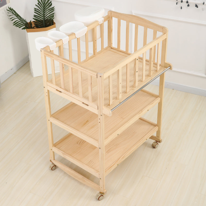 Modern Wooden Changing Table Safety Rails Changing Table with Shelf