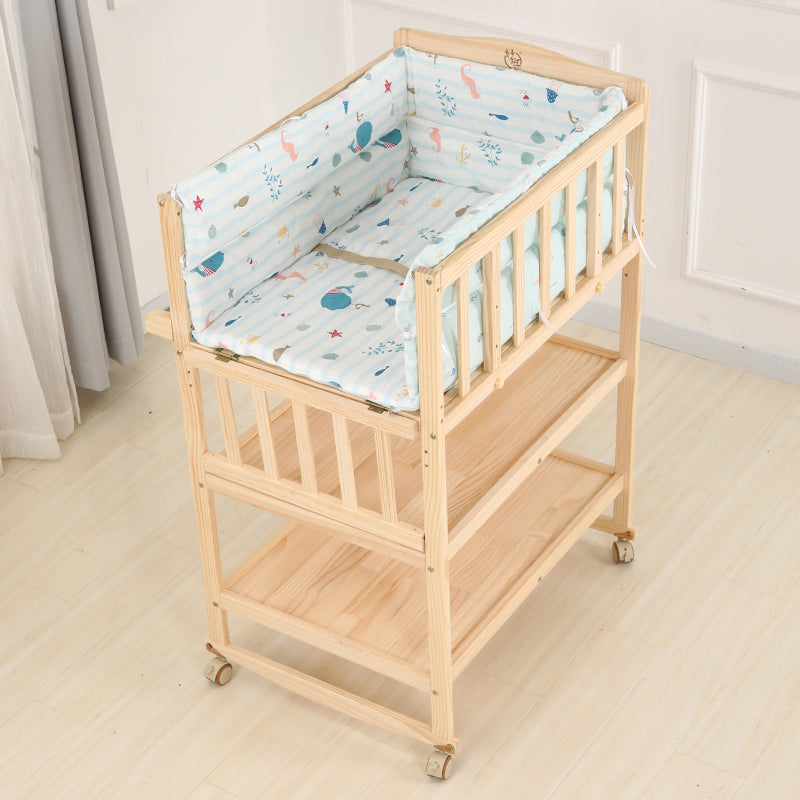 Modern Wooden Changing Table Safety Rails Changing Table with Shelf