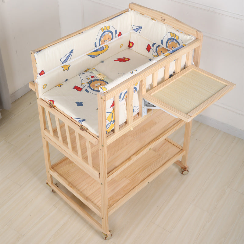 Modern Wooden Changing Table Safety Rails Changing Table with Shelf