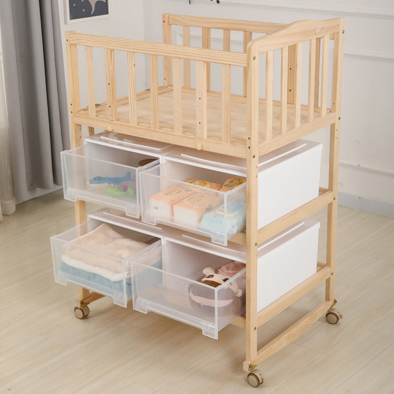 Modern Wooden Changing Table Safety Rails Changing Table with Shelf