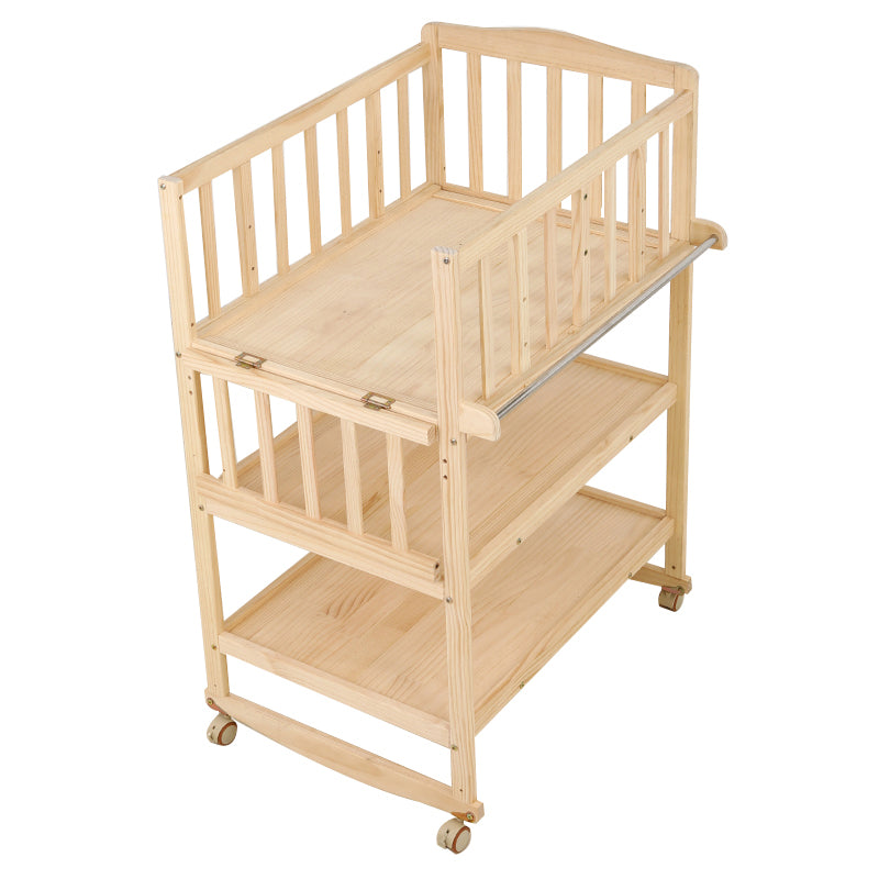 Modern Wooden Changing Table Safety Rails Changing Table with Shelf