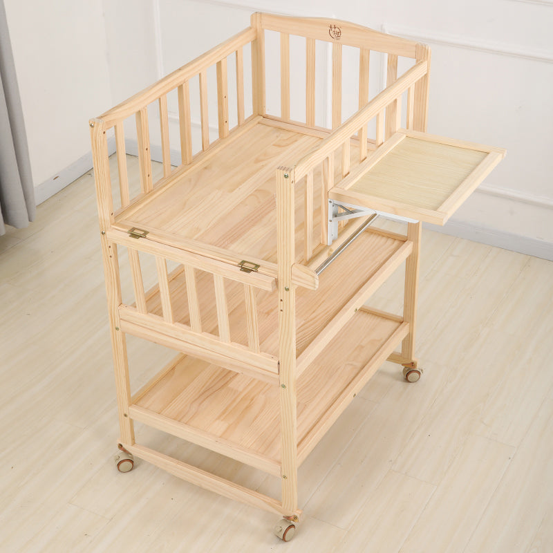 Modern Wooden Changing Table Safety Rails Changing Table with Shelf