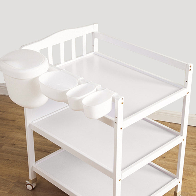 Modern Wooden Changing Table Arch Top Baby Changing Table with Shelf