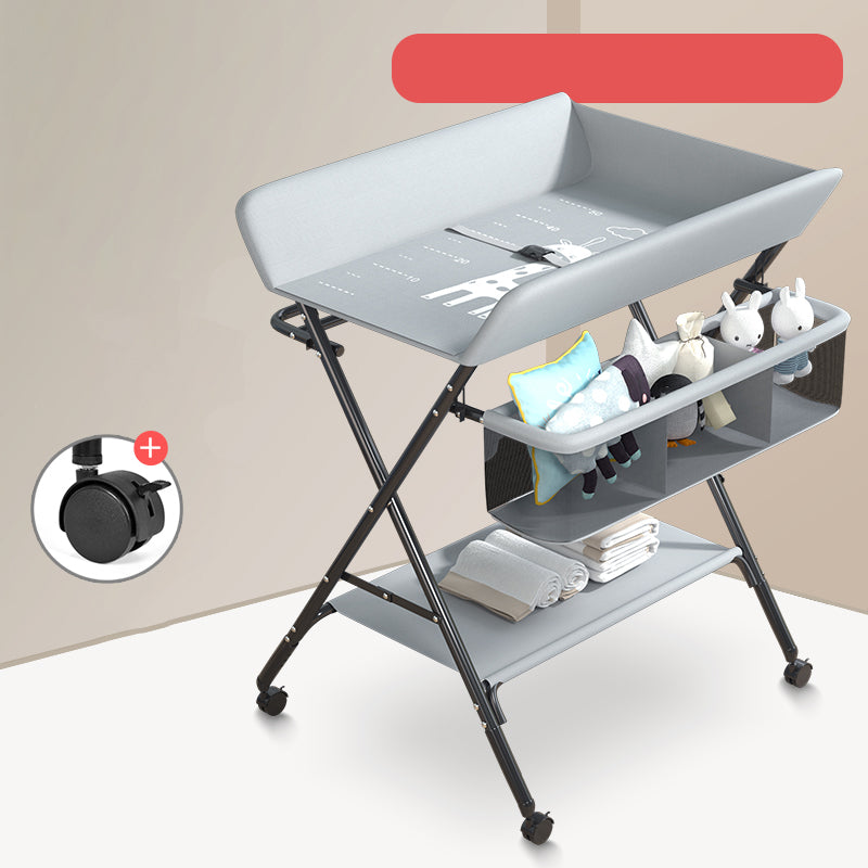 Modern Flat Top Baby Changing Table Folding 2-in-1 Changing Table with Changing Pad