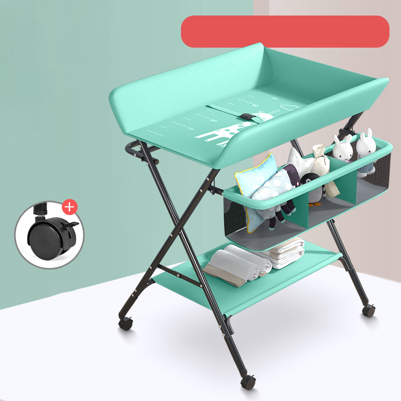 Modern Flat Top Baby Changing Table Folding 2-in-1 Changing Table with Changing Pad