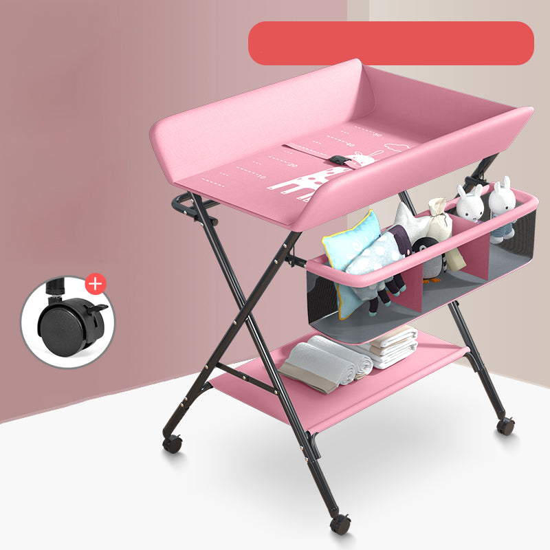 Modern Flat Top Baby Changing Table Folding 2-in-1 Changing Table with Changing Pad