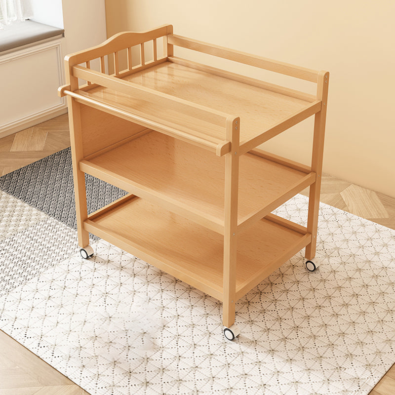 Modern Wooden Baby Changing Table Safety Rails Changing Table With Wheels