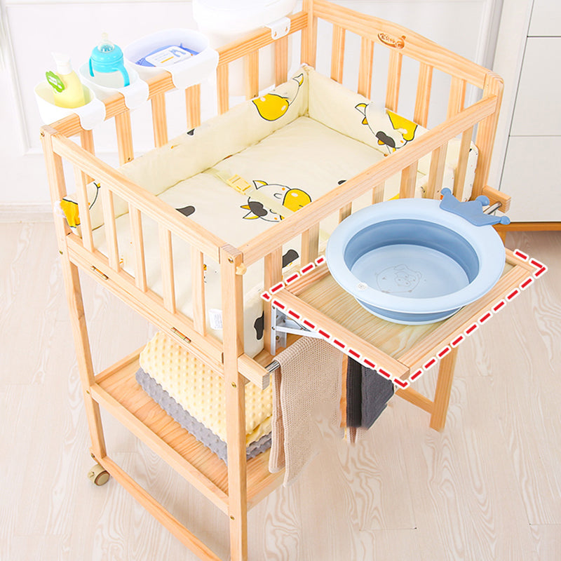 Home Changing Table Wooden Baby Changing Table with Safety Rails