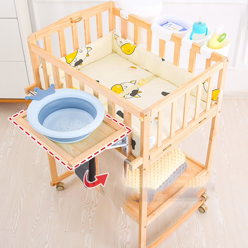 Home Changing Table Wooden Baby Changing Table with Safety Rails