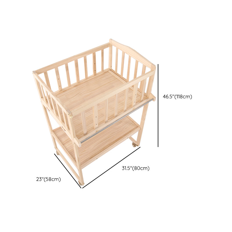 Home Changing Table Wooden Baby Changing Table with Safety Rails