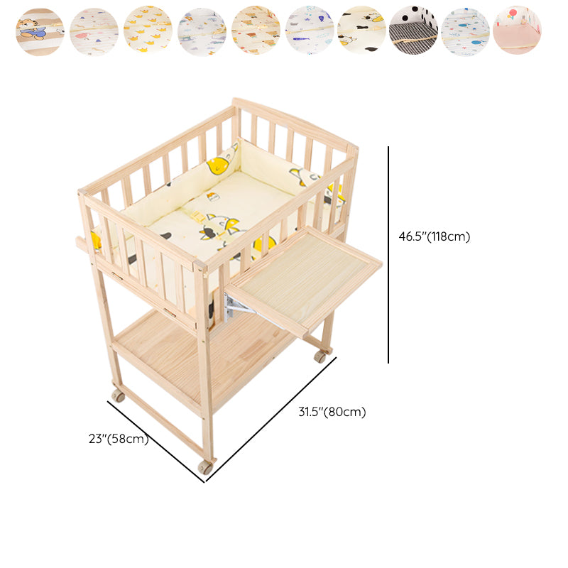 Home Changing Table Wooden Baby Changing Table with Safety Rails