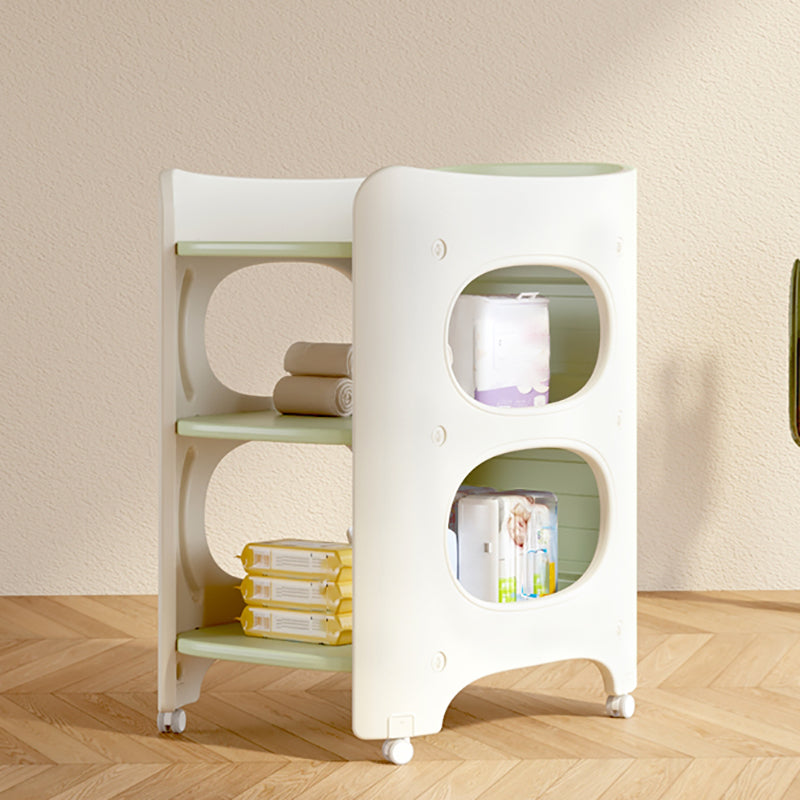 Modern Plastic Baby Changing Table Arch Top Changing Table With Safety Rails