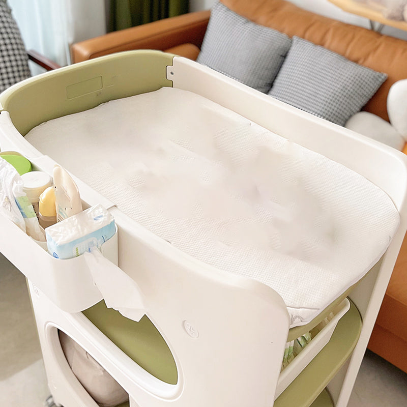 Modern Plastic Baby Changing Table Arch Top Changing Table With Safety Rails