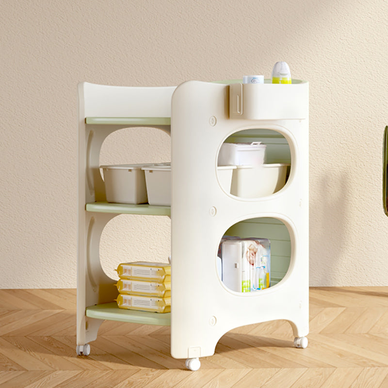 Modern Plastic Baby Changing Table Arch Top Changing Table With Safety Rails