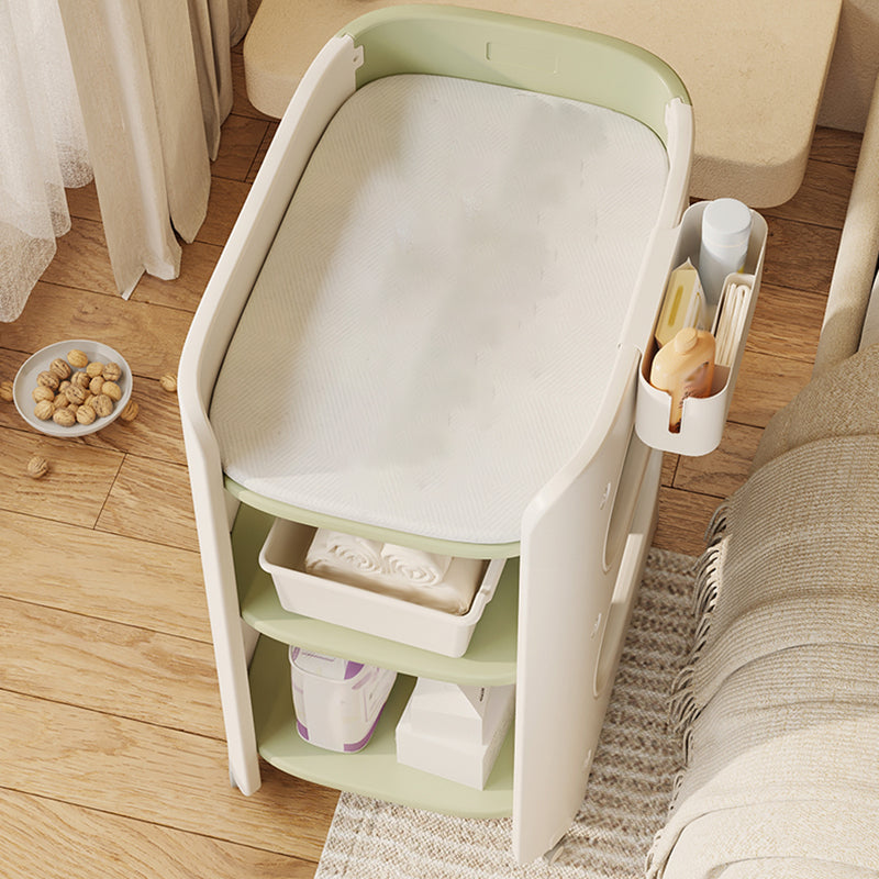 Modern Plastic Baby Changing Table Arch Top Changing Table With Safety Rails