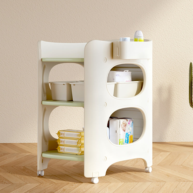 Modern Plastic Baby Changing Table Arch Top Changing Table With Safety Rails