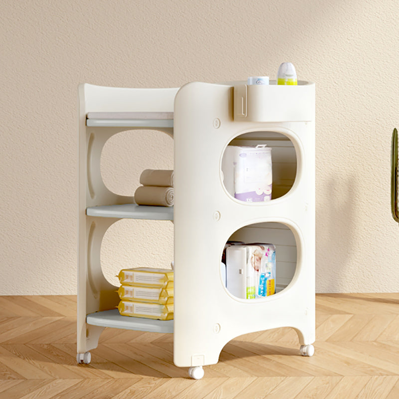 Modern Plastic Baby Changing Table Arch Top Changing Table With Safety Rails