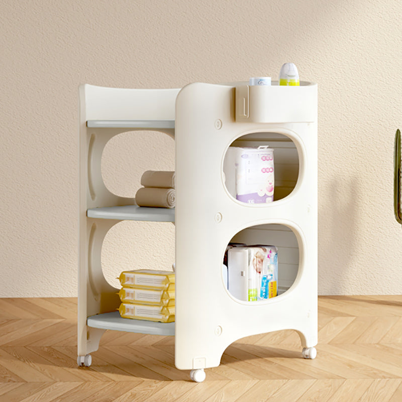 Modern Plastic Baby Changing Table Arch Top Changing Table With Safety Rails