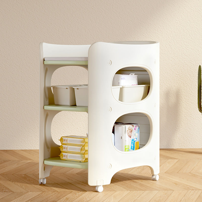 Modern Plastic Baby Changing Table Arch Top Changing Table With Safety Rails