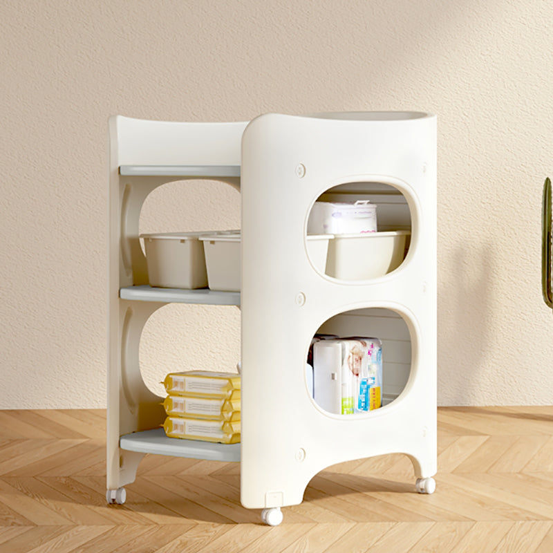 Modern Plastic Baby Changing Table Arch Top Changing Table With Safety Rails