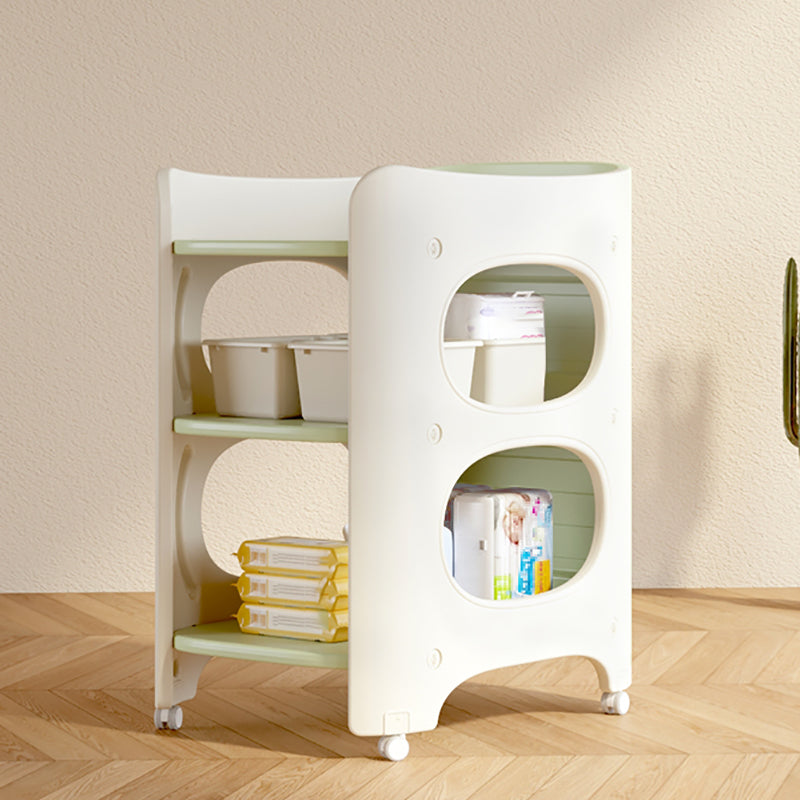 Modern Plastic Baby Changing Table Arch Top Changing Table With Safety Rails