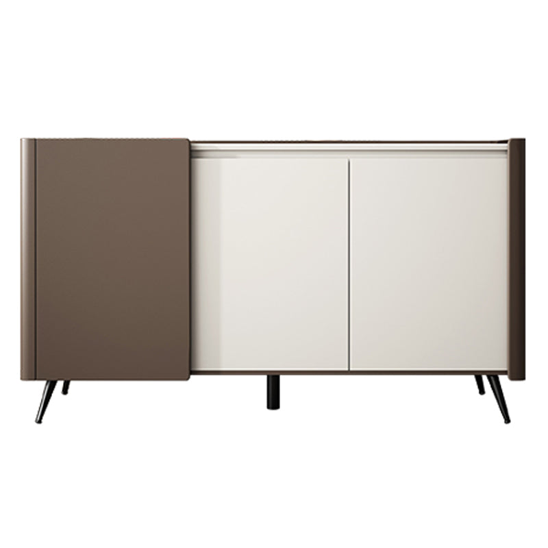 Glam Style Rectangle Sideboard Cabinet Home Sintered Stone Sideboard with Doors