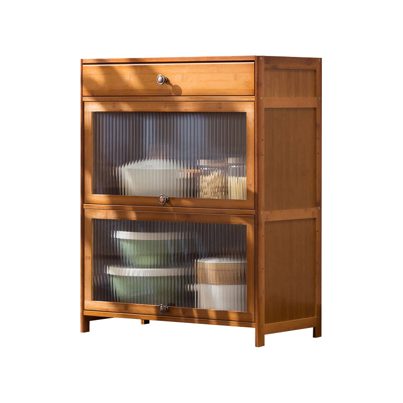 Brown Bamboo Sideboard Table Contemporary Sideboard Cabinet with Drawer