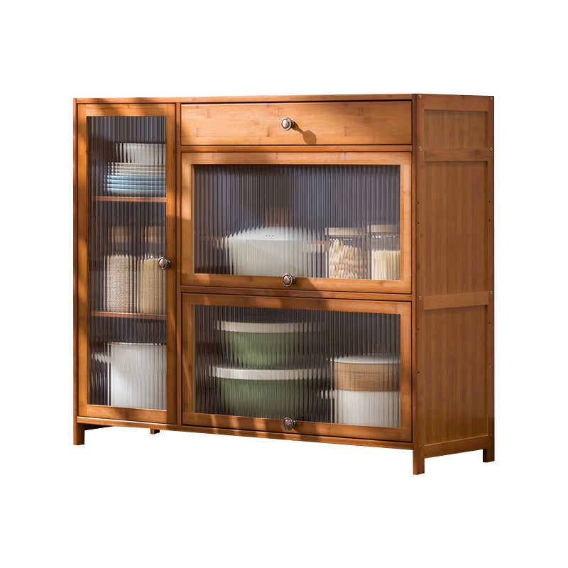 Brown Bamboo Sideboard Table Contemporary Sideboard Cabinet with Drawer