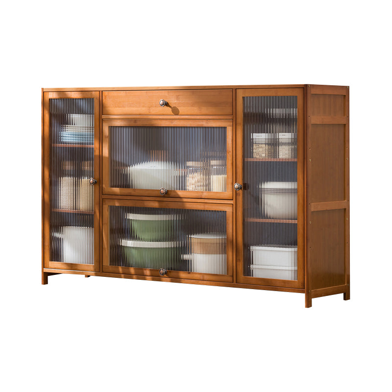 Brown Bamboo Sideboard Table Contemporary Sideboard Cabinet with Drawer