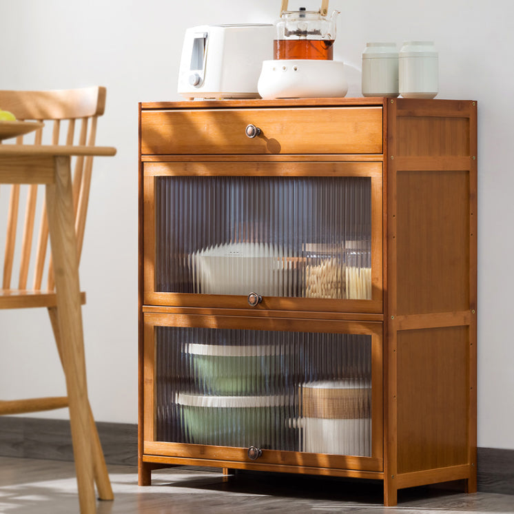 Brown Bamboo Sideboard Table Contemporary Sideboard Cabinet with Drawer