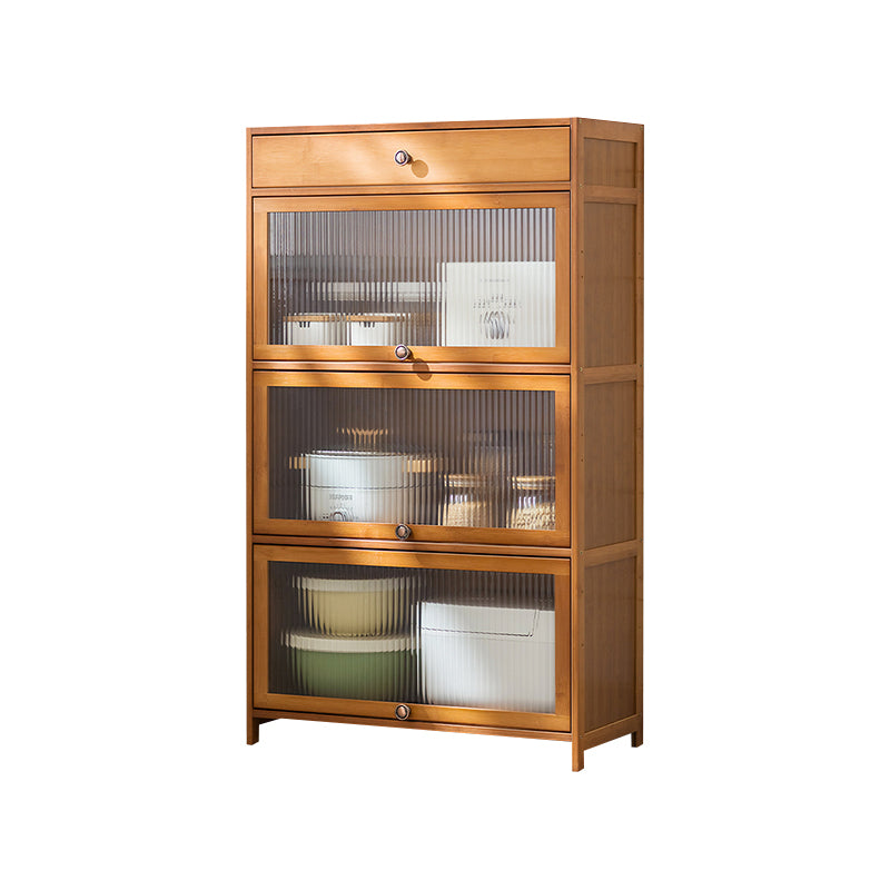 Brown Bamboo Sideboard Table Contemporary Sideboard Cabinet with Drawer