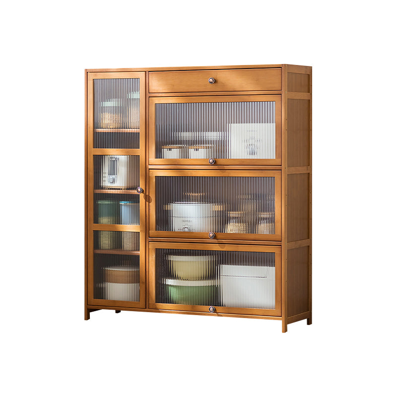 Brown Bamboo Sideboard Table Contemporary Sideboard Cabinet with Drawer