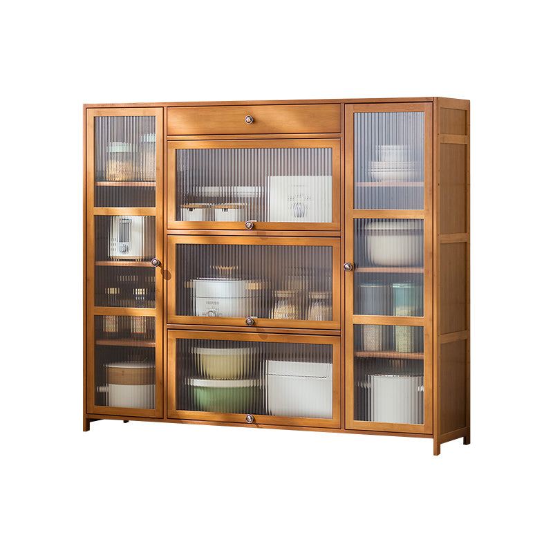 Brown Bamboo Sideboard Table Contemporary Sideboard Cabinet with Drawer