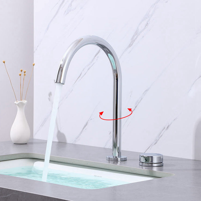 Vessel Sink Bathroom Faucet Knob Handle Swivel Spout High-Arc Vessel Faucet