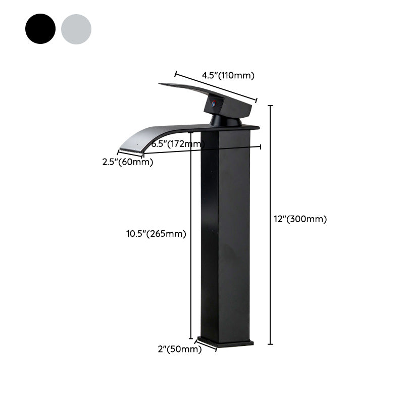 Basin Lavatory Faucet Lever Handle Waterfall Spout Bathroom Faucet