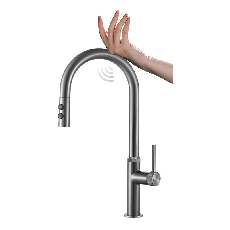 Touch Sensor Kitchen Faucet Swivel Spout with Pull Down Sprayer