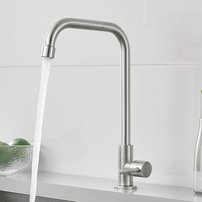 Modern Bridge Faucet Stainless Steel Swivel Spout Spray Kitchen Faucet