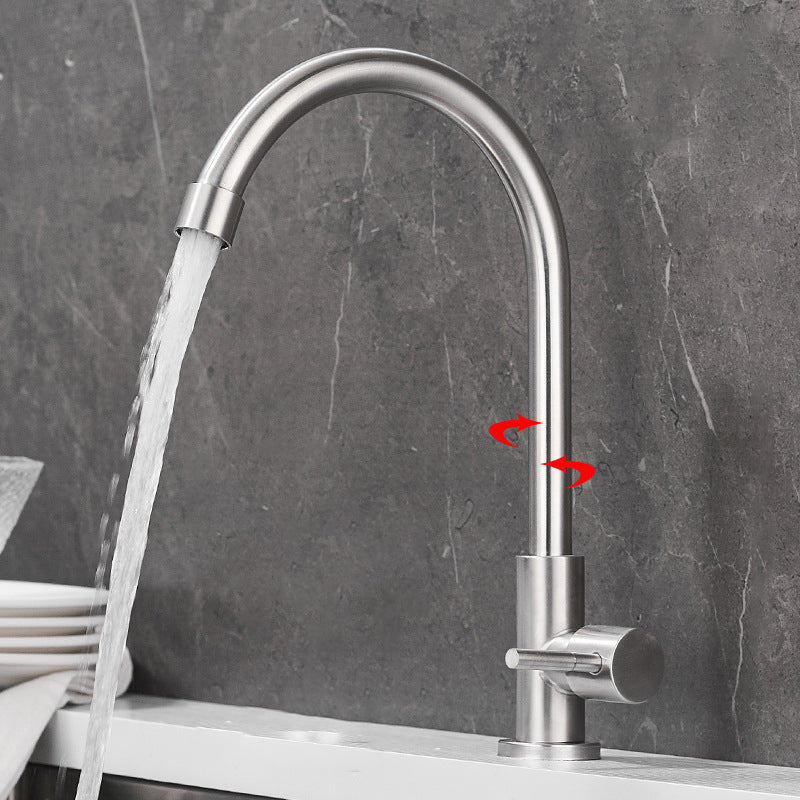 Modern Bridge Faucet Stainless Steel Swivel Spout Spray Kitchen Faucet