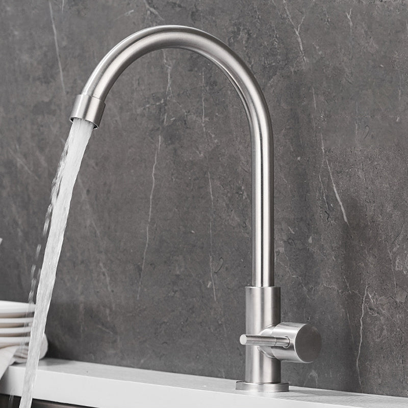 Modern Bridge Faucet Stainless Steel Swivel Spout Spray Kitchen Faucet