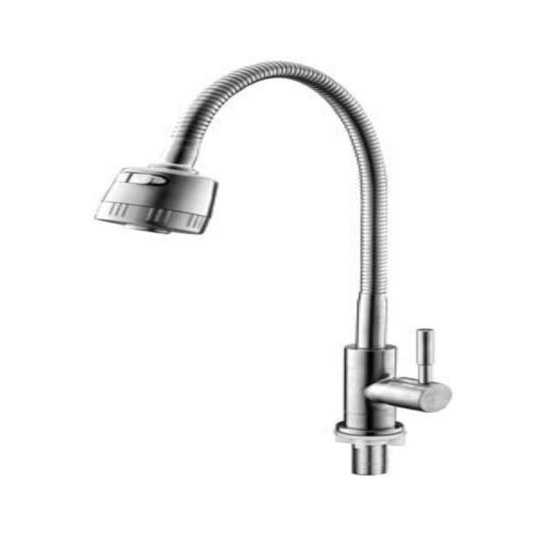 Modern Bridge Faucet Stainless Steel Swivel Spout Spray Kitchen Faucet